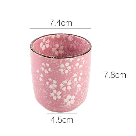 Hand Painted Pink Yunomi Tea Cup [Sakura]