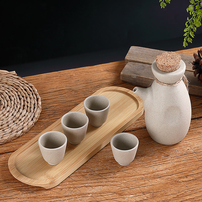 Extra Spout Sake Bottle and Cup Set