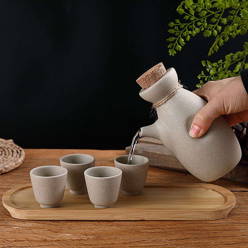 Extra Spout Sake Bottle and Cup Set