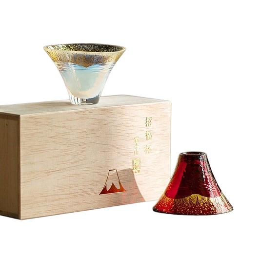 Mount Fuji Gold Leaf Glass Sake Cup 65ml