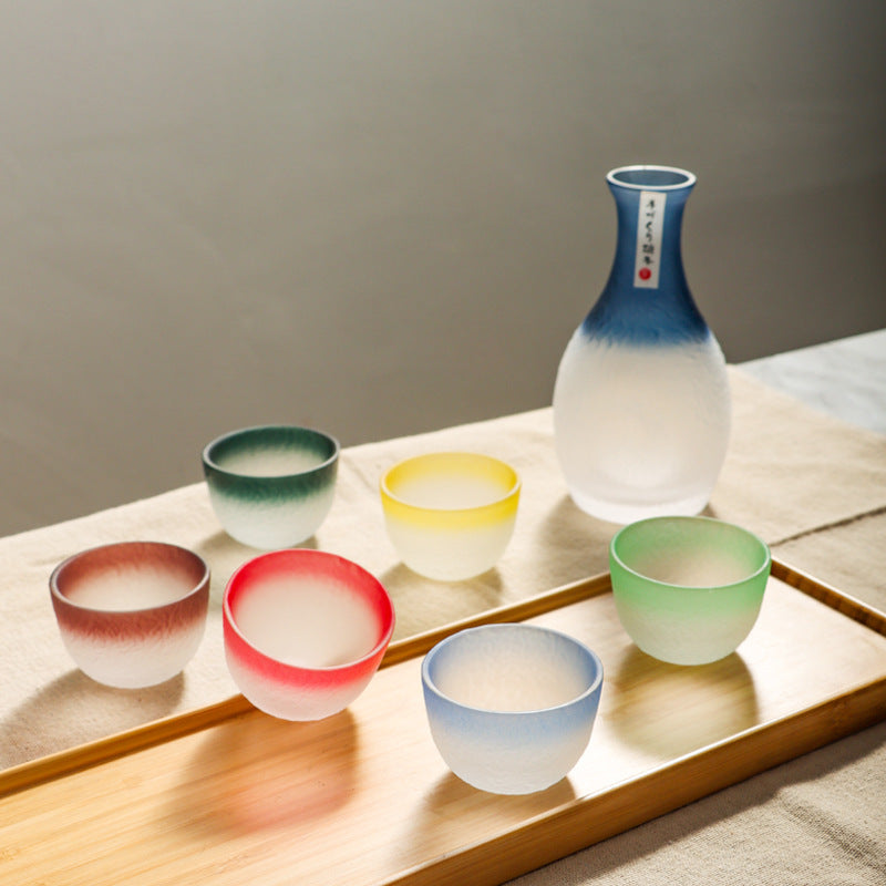 Gradient Colors Glass Sake Set | Japanese Sake & Whisky | Sake Oni