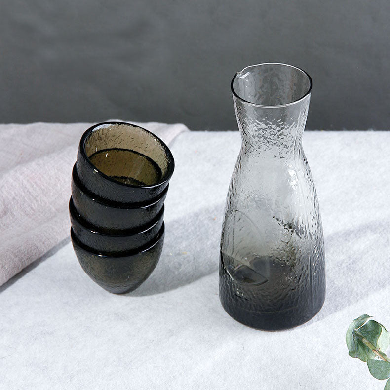 Gray Crystal Glass Sake Set