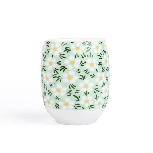 Japanese Floral Yunomi Tea Cup