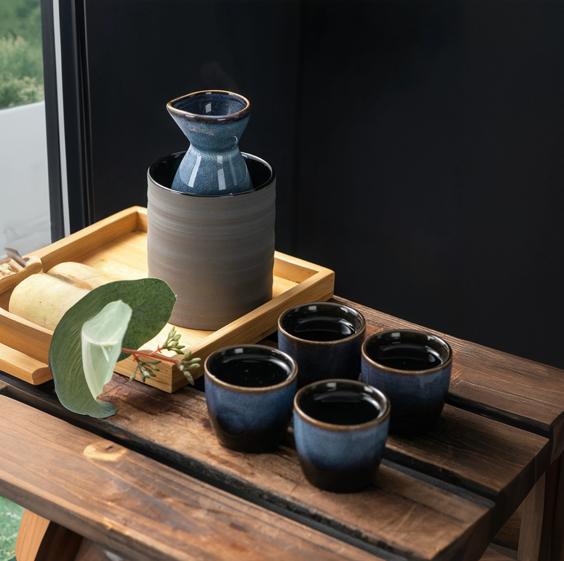 Sake Bottle and Cup Set [Night Mist]