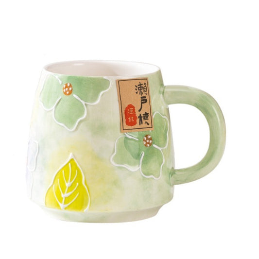 Traditional Japanese Underglaze Coffee Mug [Light Green]