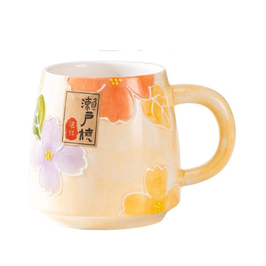 Traditional Japanese Underglaze Coffee Mug [Orange]