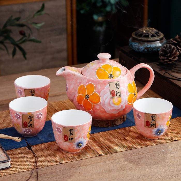 Japanese Underglaze Tea Set [Pink Blossom]