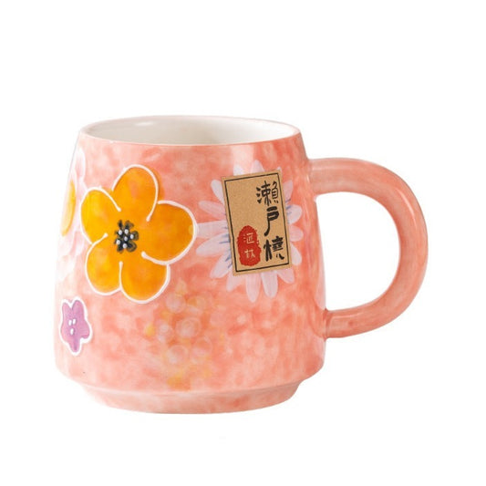 Traditional Japanese Underglaze Coffee Mug [Pink]