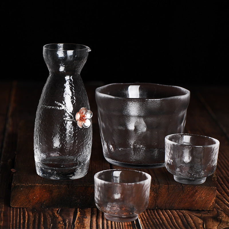 Plum Blossom Glass Sake Set