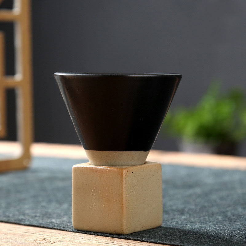Reverse Cone Ceramic Coffee Cup [Raven Black]