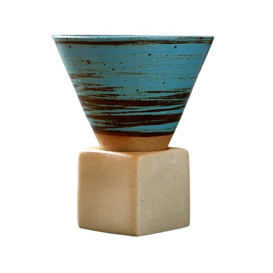 Reverse Cone Ceramic Coffee Cup [Sky Blue]