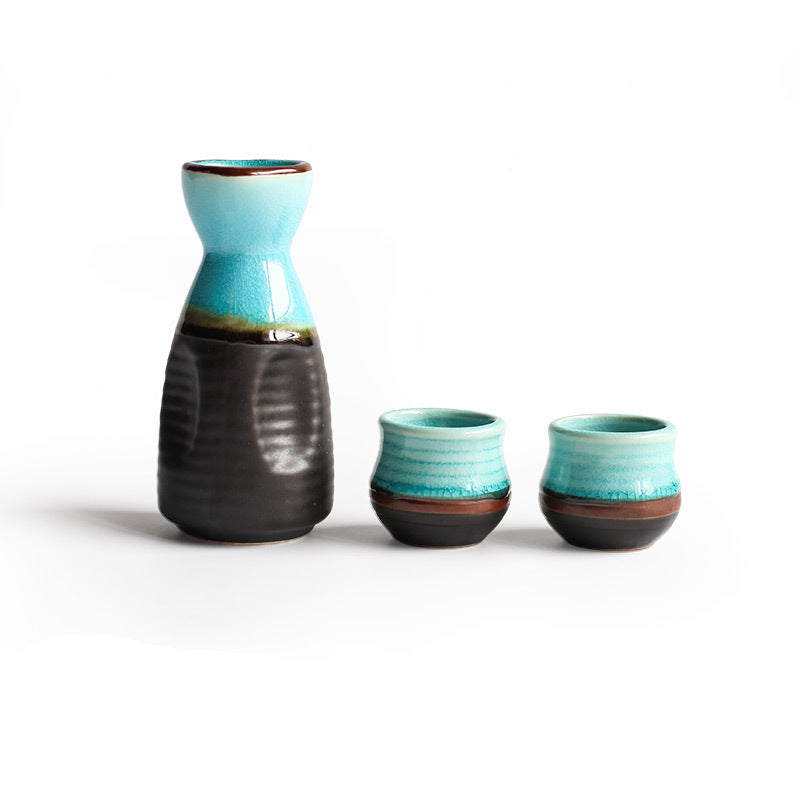 Sake Bottle and Cup Set [Ice Crack]