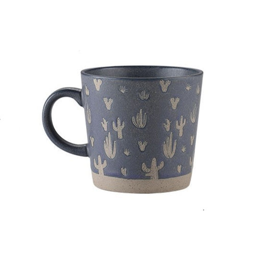 Vintage Stoneware Coffee Mug [Cactus]