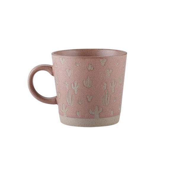 Vintage Stoneware Coffee Mug [Cactus]
