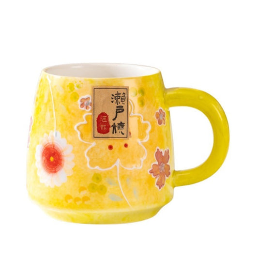 Traditional Japanese Underglaze Coffee Mug [Yellow]