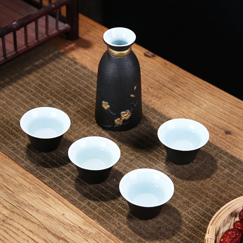 Sake Bottle and Cup Set [Golden Plum] – Sake Oni