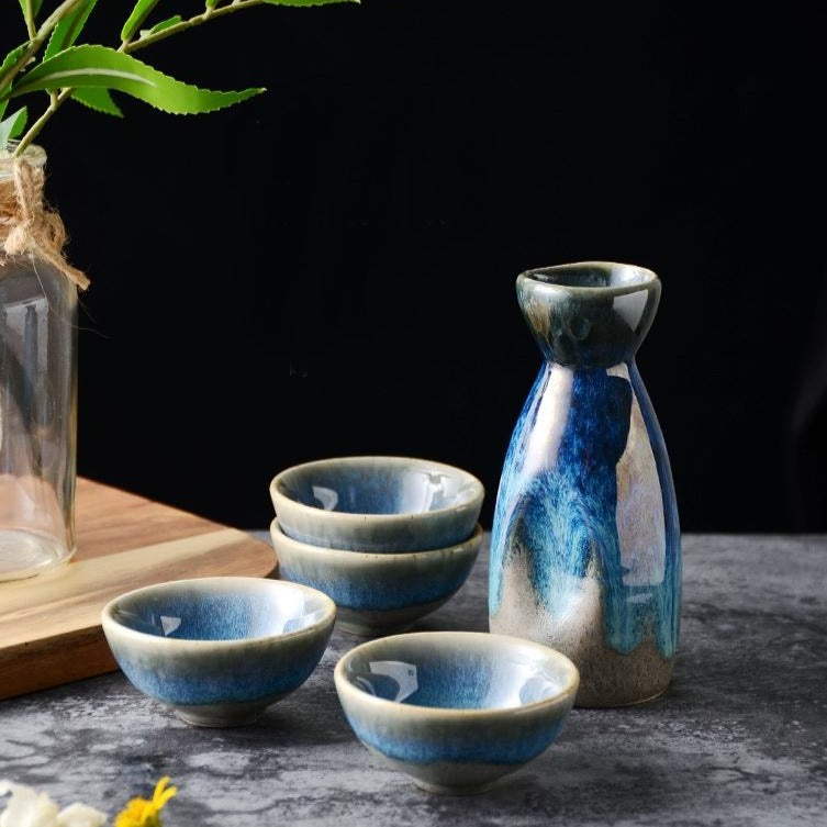 Sake Bottle and Cup Set [Night Sky] – Sake Oni