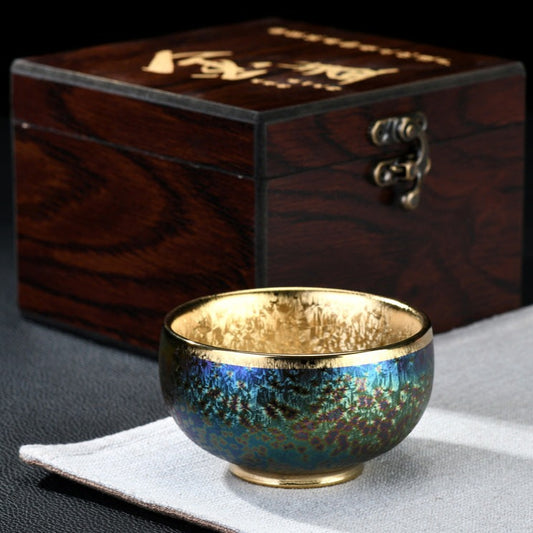 Golden Kiln Change Color-glazed Ceramic Tea Cup [Pig Dragon]