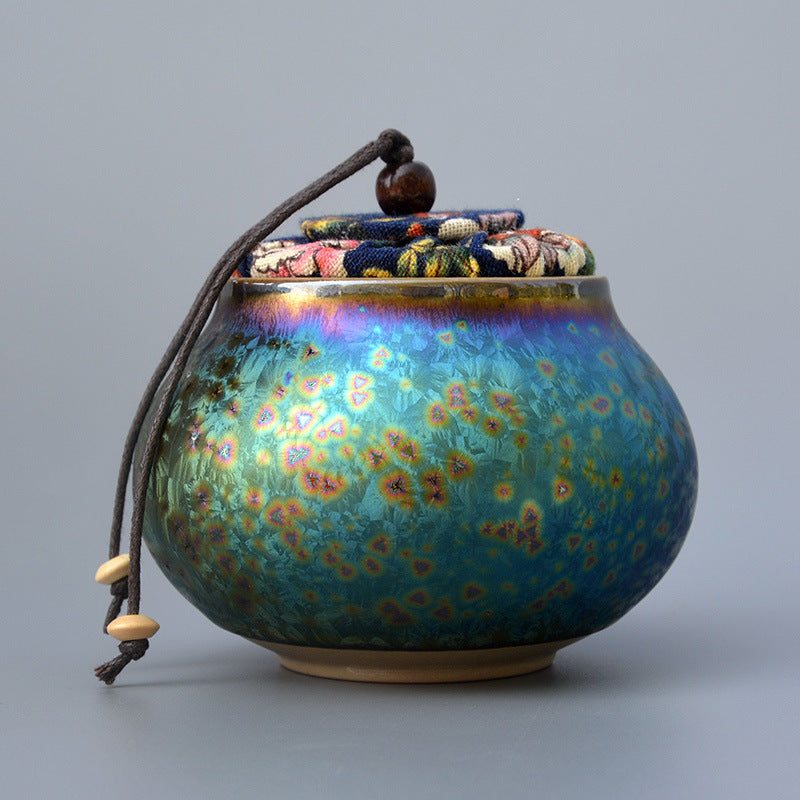 Kiln Change Color-glazed Ceramic Tea Leaves Bottle