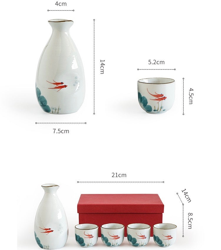 Sake Bottle and Cup Set [Goldfish]