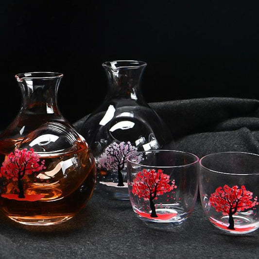 Ice Pocket Glass Whisky Decanter Set [Sakura]