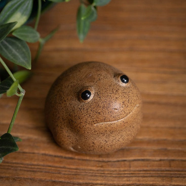 Toad Clay Figurine Tea Pet